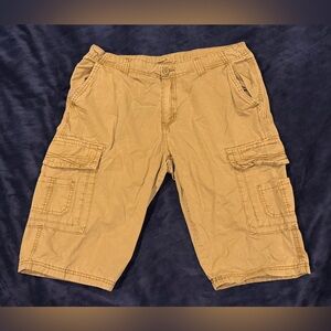 Ring of Fire Delano Messenger Cargo Shorts Mens 33 Beige RYB0412 100% Cotton